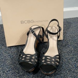 Black BCBG Sandal Wedges